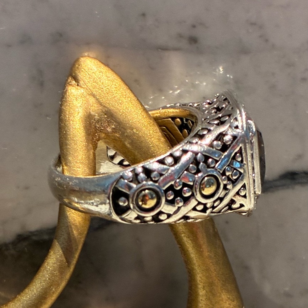 John Hardy Batu Sari Pink Topaz and Diamond Ring, Size 7 - Picture 6 of 8